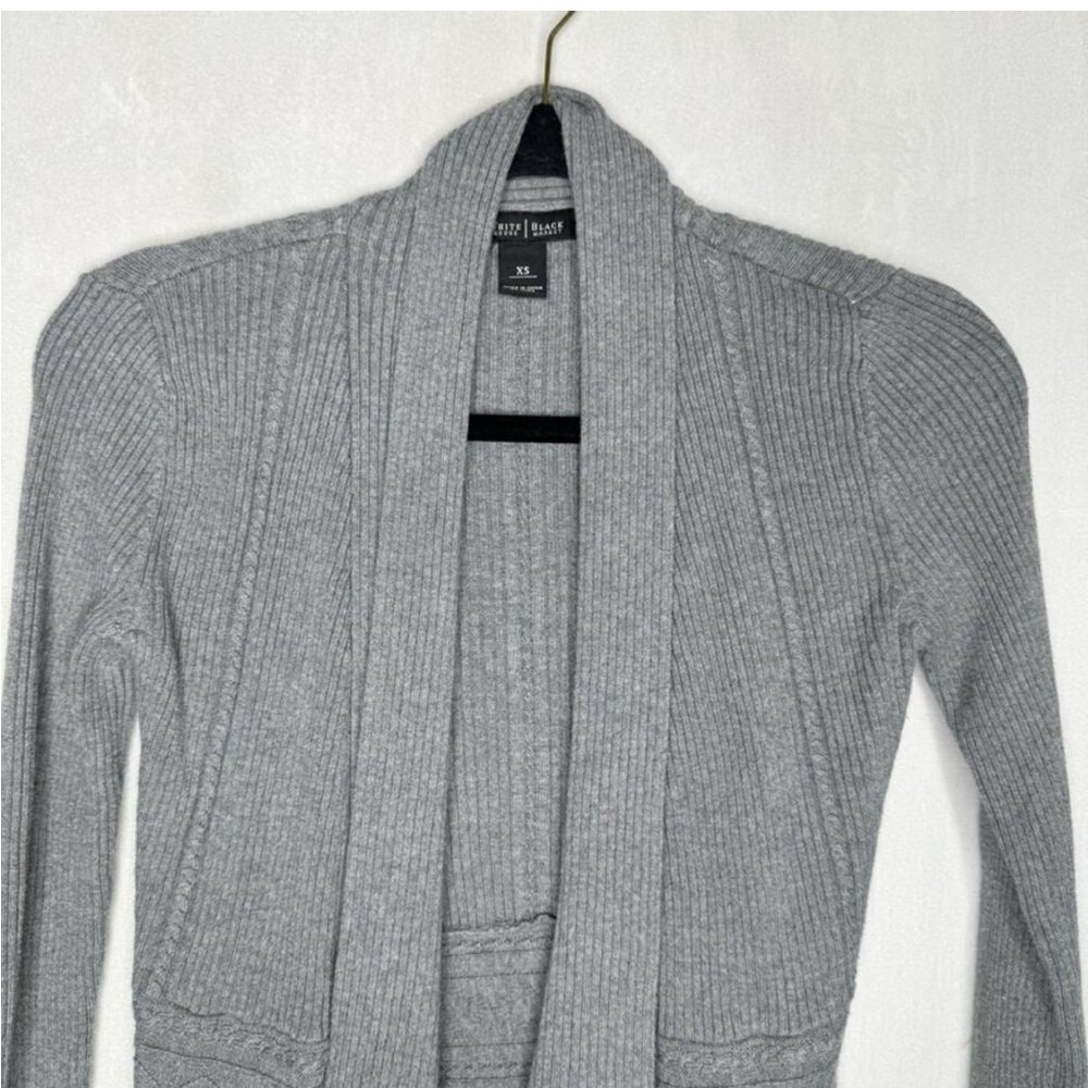 White House Black Market Gray Open Front Cardigan